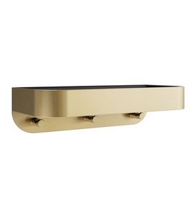 Crosswater Shower Basket Wall Mounted - Brushed Brass/Black Insert