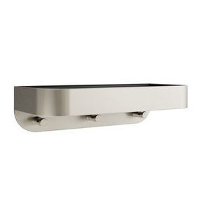 Crosswater Shower Basket Wall Mounted - Brushed Stainless/Black Insert