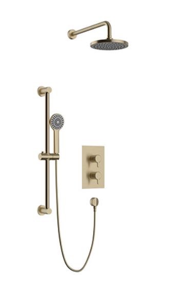 Dartmouth Concealed Valve Fixed Head & Shower Kit Brushed Brass