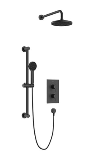 Dartmouth Concealed Valve Fixed Head & Shower Kit Black