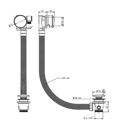 Crosswater MPRO Bath Filler With Click Clack Waste Slate