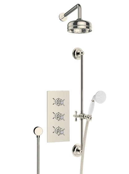 Dawlish Concealed Valve, Twin Stopcocks, Deluxe Fixed Head