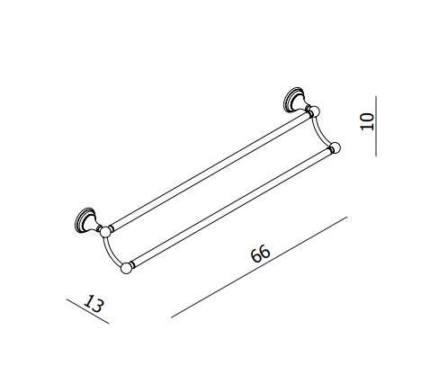 Crosswater Belgravia Wall Mounted Chrome Double Towel Rail