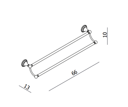 Crosswater Belgravia Wall Mounted Chrome Double Towel Rail