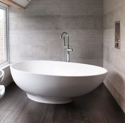 BC Designs Gio 1645 x 935mm Composite Free Standing Bath Double Ended Polished White