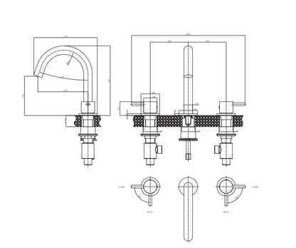 Crosswater MPRO 3 Tap Hole Deck Mounted Basin Mixer Brionze