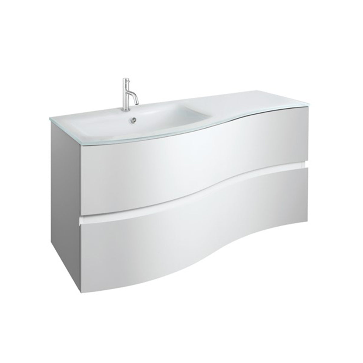 Crosswater Svelte 1000 Unit & Ice White Glass Basin