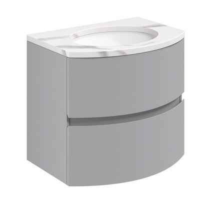 Crosswater Svelte 600 Wall Mounted Unit with 600 Calcutta Marble Effect Basin