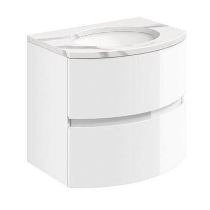 Crosswater Svelte 600 Wall Mounted Unit with 600 Calcutta Marble Effect Basin