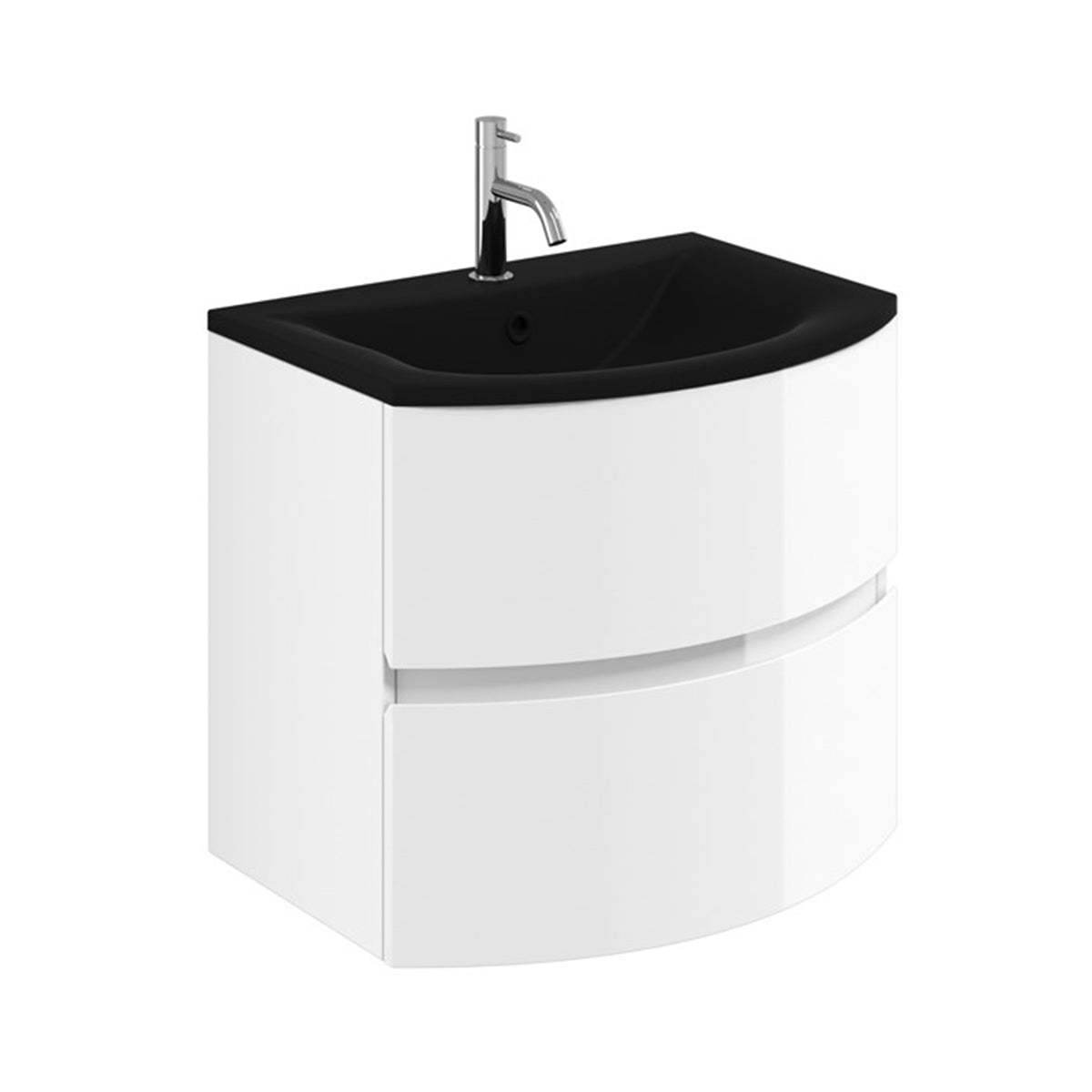 Crosswater Svelte 600 Unit & Midnight Black Glass Basin