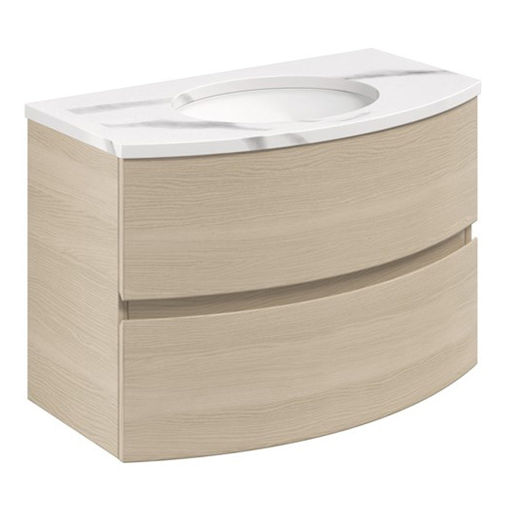Crosswater Svelte 800 Wall Mounted Unit with 800 Calcutta Marble Effect Basin