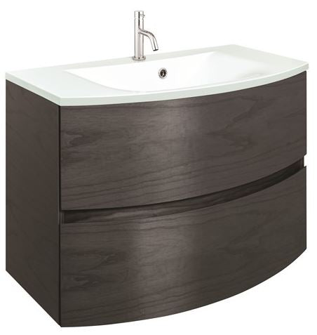 Crosswater Svelte 800mm Vanity Unit ONLY - Grey Ash Veneer