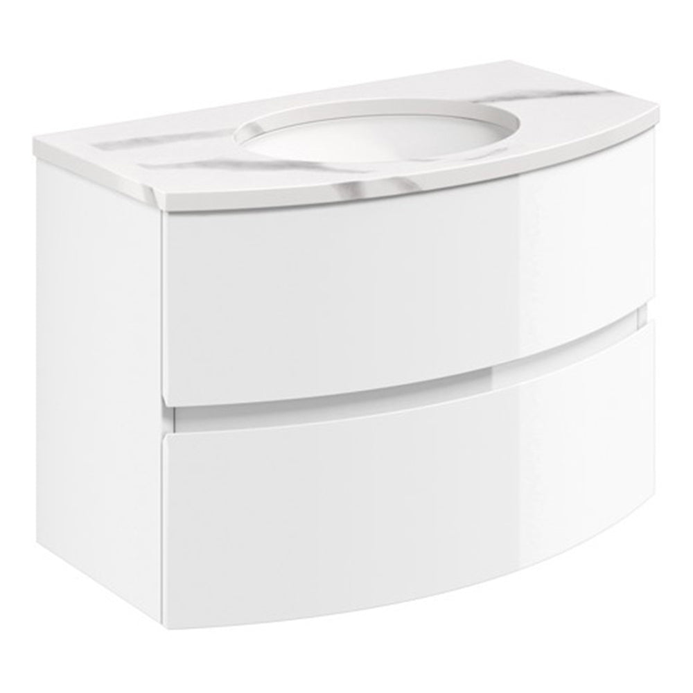 Crosswater Svelte 800 Wall Mounted Unit with 800 Calcutta Marble Effect Basin
