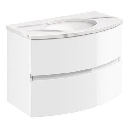 Crosswater Svelte 800 Wall Mounted Unit with 800 Calcutta Marble Effect Basin