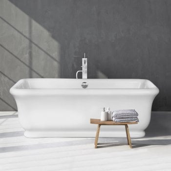 BC Designs Senator 1804 x 850mm Solid Surface Free Standing Bath Double Ended Polished White