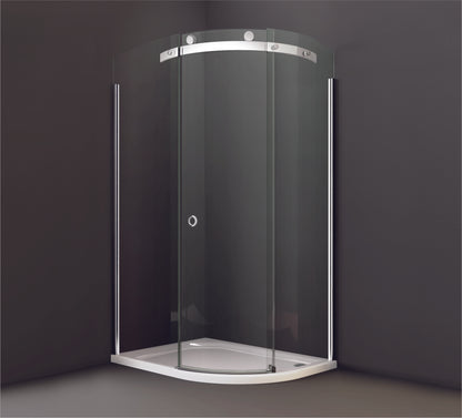 Merlyn 10 Series 1200 x 900mm 1 Door Framless Offset Quadrant Shower Enclosure Smoked Black Glass
