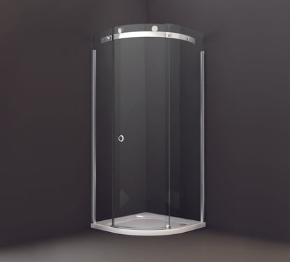 Merlyn 10 Series 900mm 1 Door Framless Quadrant Shower Enclosure Smoked Black Glass