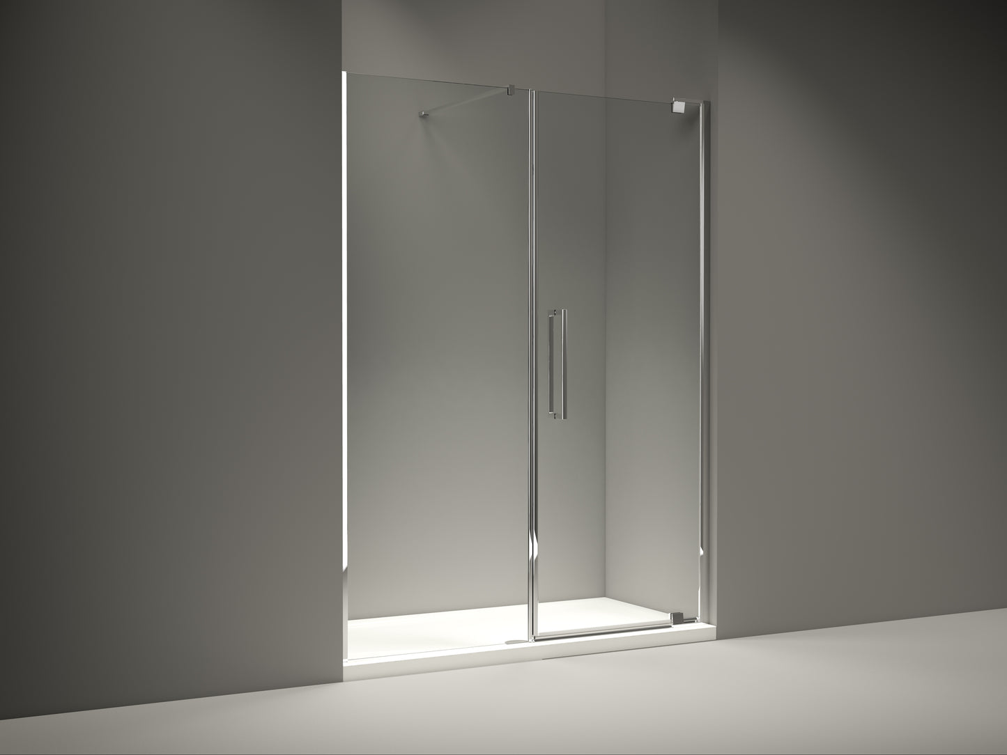 Merlyn 10 Series 1700mm Framless Pivot Shower Door & Inline Panel