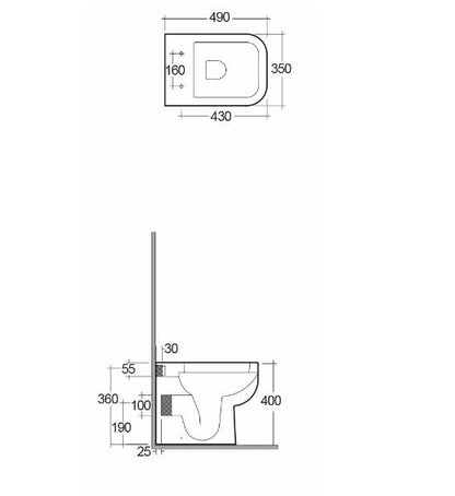 RAK Series 600 Back To Wall Pan