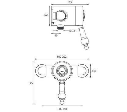 Glastonbury Exposed Thermostatic Shower Valve Chrome