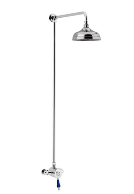 Glastonbury Blue Handle Shower & Rigid Riser Kit