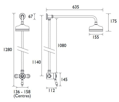 Glastonbury Exposed Valve & Rigid Riser Kit Chrome