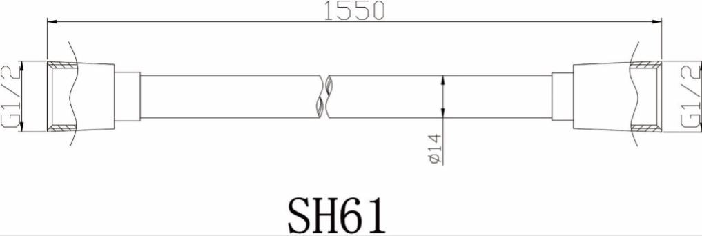 1500mm Smooth Chrome Shower Hose