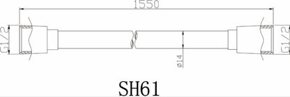 1500mm Smooth Chrome Shower Hose