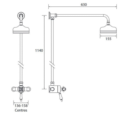 Hartlebury Exposed Valve & Riser Kit Chrome