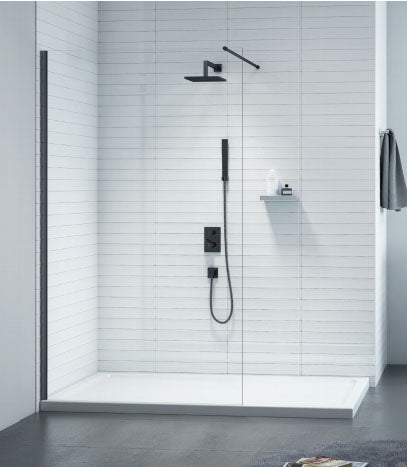 Merlyn Black Framless Showerwall 1200mm