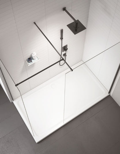 Merlyn Black Framless Showerwall 1000mm