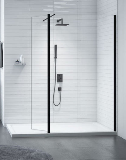 Merlyn Black Framless Showerwall 1100mm