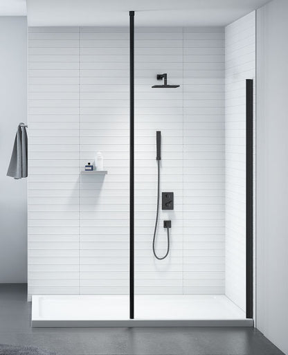 Merlyn Black Framless Showerwall 1000mm