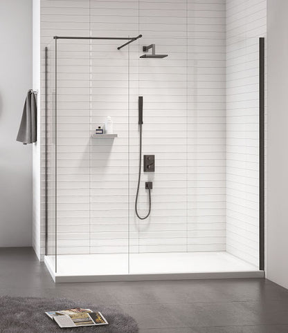 Merlyn Black Framless Showerwall 1000mm