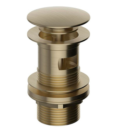 Push Button Basin Waste Brushed Brass