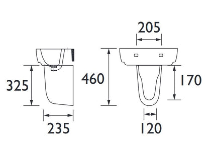 Stamford Curved Small Semi Pedestal