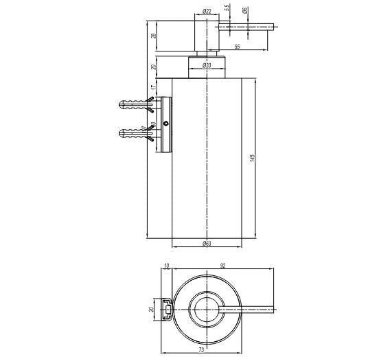 3ONE6 Wall Mounted Pump Operated Soap Dispenser Slate