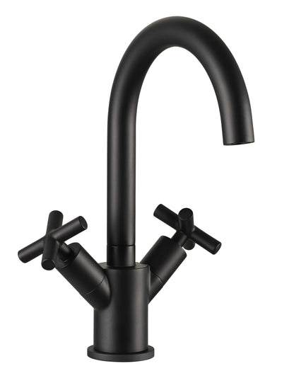 Just Taps Plus Solex Crosshead Monobloc Basin Mixer Matt Black