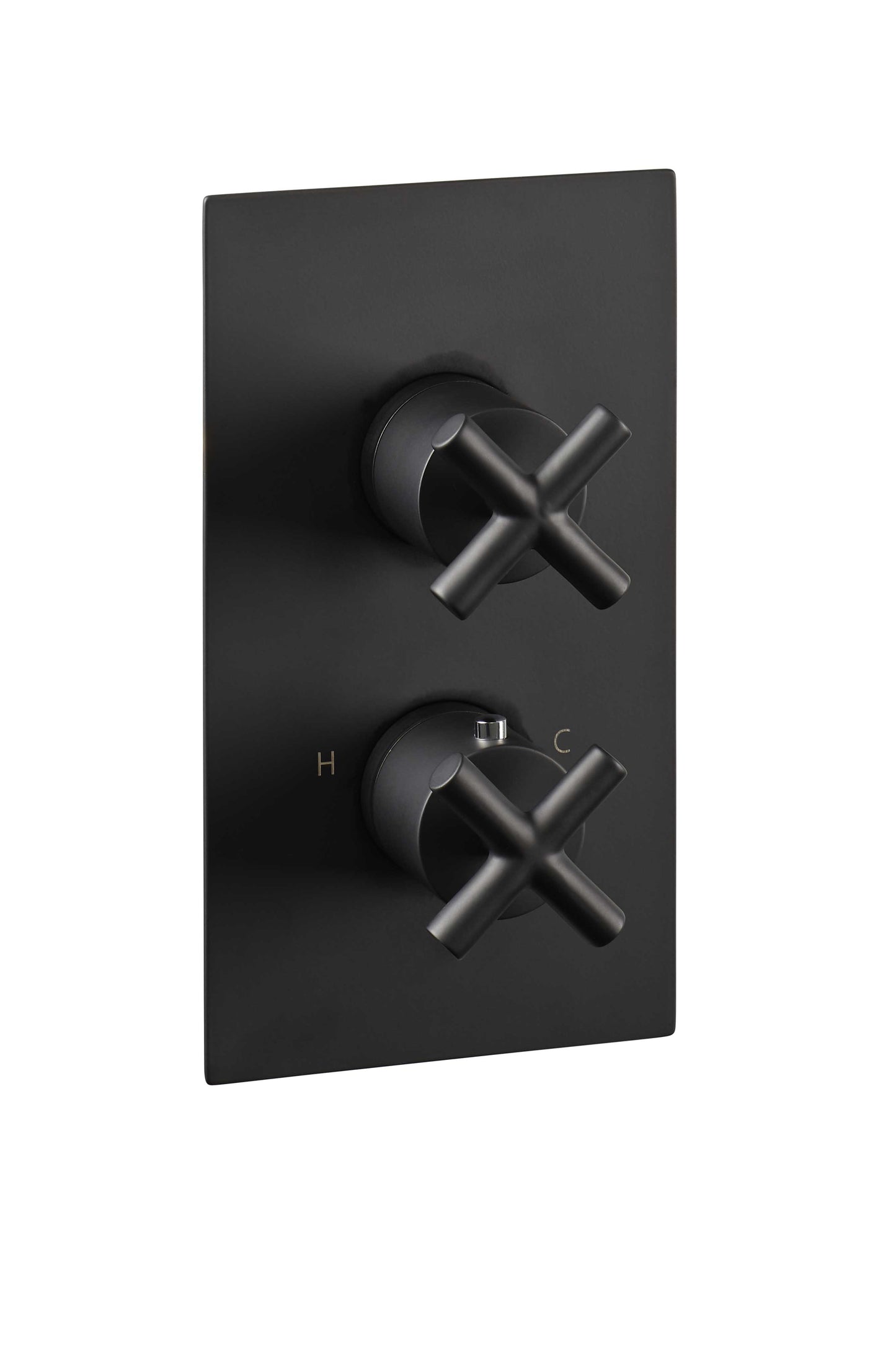 Just Taps Plus Solex Crosshead Recessed Thermostatic Shower Valve (1 Outlet) Matt Black