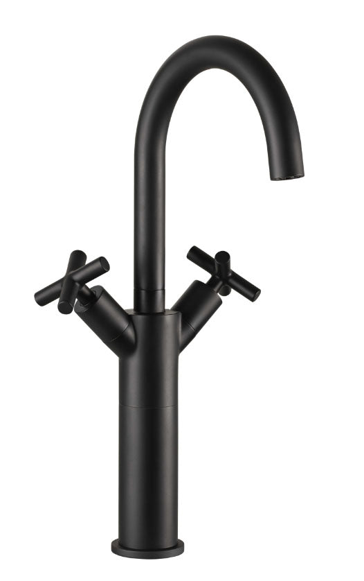 Just Taps Plus Solex Crosshead Tall Monobloc Basin Mixer Matt Black