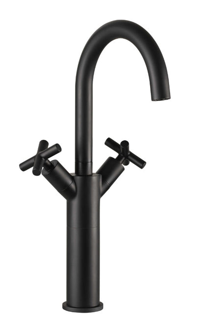Just Taps Plus Solex Crosshead Tall Monobloc Basin Mixer Matt Black