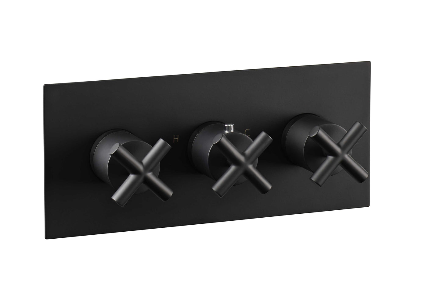 Just Taps Plus Solex Crosshead Recessed Horizontal Thermostatic Shower Valve (2 Outlet) Matt Black