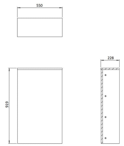 550 x 228 x 919mm Toilet Furniture Unit - Windsor Oak