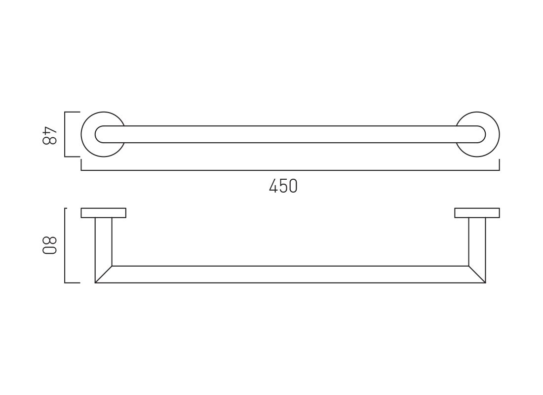 VADO Spa 18" Knurled Towel Rail