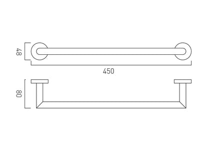 VADO Spa 18" Knurled Towel Rail