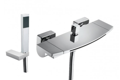Just Taps Flow Wall Mounted Bath Shower Mixer With Kit