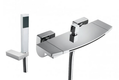 Just Taps Flow Wall Mounted Bath Shower Mixer With Kit