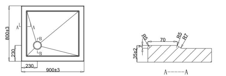 Crosswater Rectangular 900 x 800mm Acrylic Shower Tray