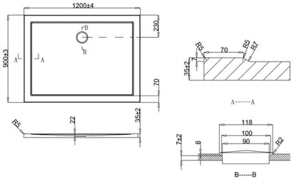 Crosswater Rectangular 1200 x 900 x 35mm Shower Tray