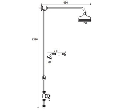 Heritage Fixed Rigid Riser w/ Rose and Handset Kit